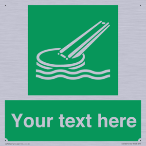 Custom sign safe condition Marine evacuation slide